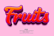 Fruits 3D Text Effect – Editable PSD, a Layer Style Add-On by TrueVector (Thumbnail 1 of 2)