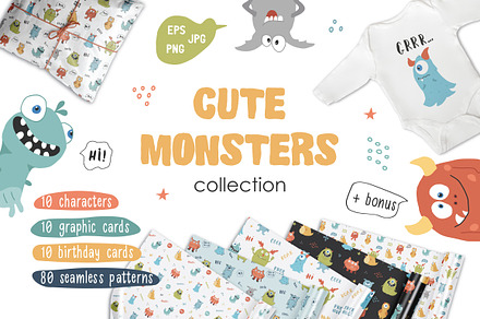 Cute little monsters collection