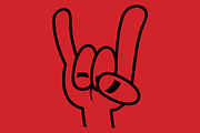 Black Line Heavy Metal Devil Horns, an Illustration by Schwegel Illustration (Thumbnail 2 of 2)