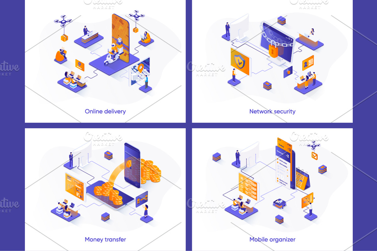 Isometric Concept Illustration Kit, a Templates & Theme by alexdndz (Photo 17 of 26)