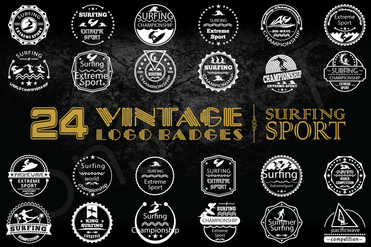 24 VB SURFING SPORT VOL 1, a Branding & Logo Template by on3stepThemes