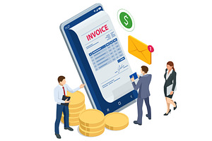 Isometric Mobile invoice payment, a Finance Illustration by Golden Sikorka