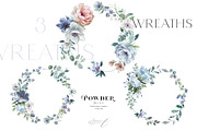Blue Watercolor Flowers, a Background Graphic by Twigs and Twine (Thumbnail 6 of 10)