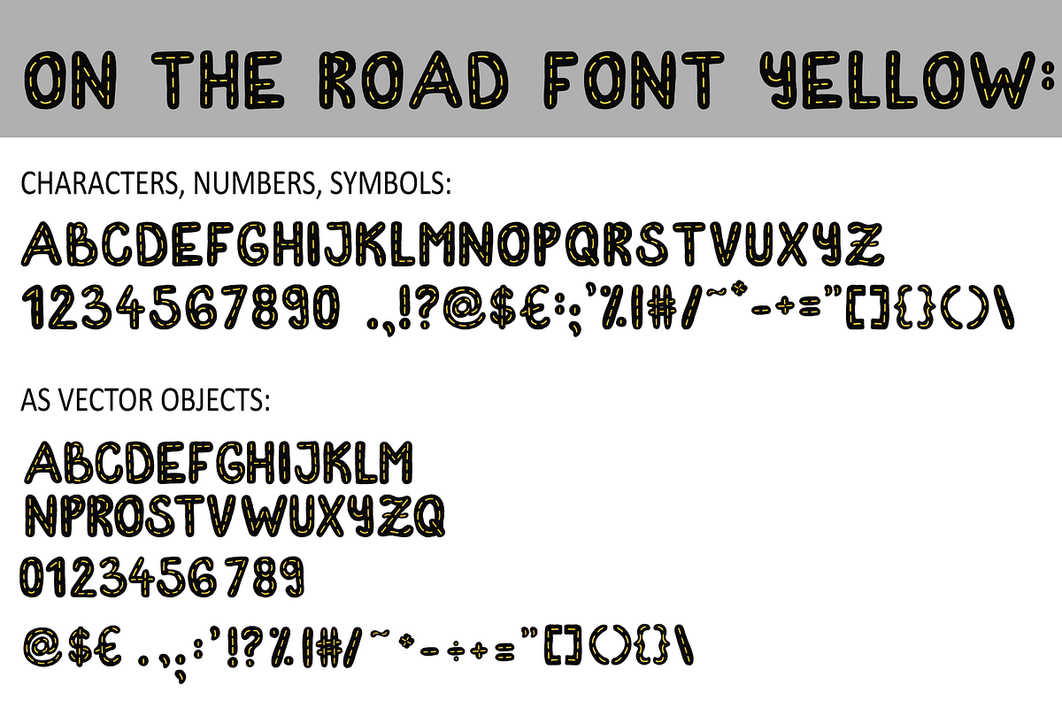 On The Road OpenType-SVG Font preview 4