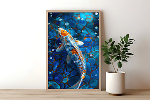 Stained Glass Koi Illustrations