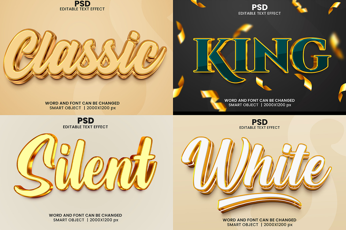 30 Golden 3d Text Effect Bundle PSD, a Layer Style Add-On by bdrobin (Photo 3 of 8)