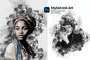 Stylish Ink Art Photoshop Action, an Action Add-On by MRI STUDIO (Thumbnail 1 of 15)