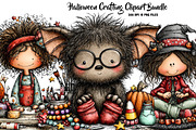Halloween Crafting Clipart Bundle, a Seasonal Illustration by CreationArt (Thumbnail 1 of 7)