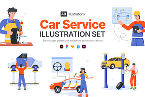 Car Service Illustrations, a Transportation Illustration by Vectors Market