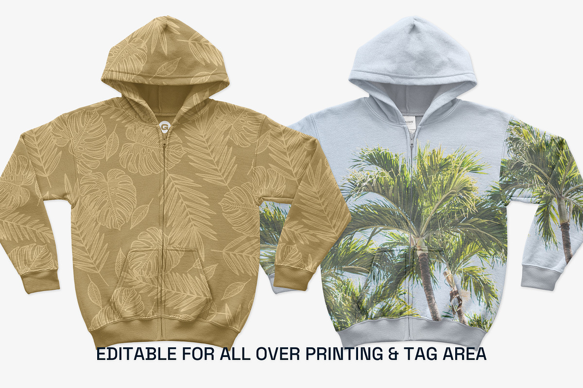 Gildan 18600B Youth Zip Hood Mockups, a Shirt Mockup by GraphicHero (Photo 8 of 9)