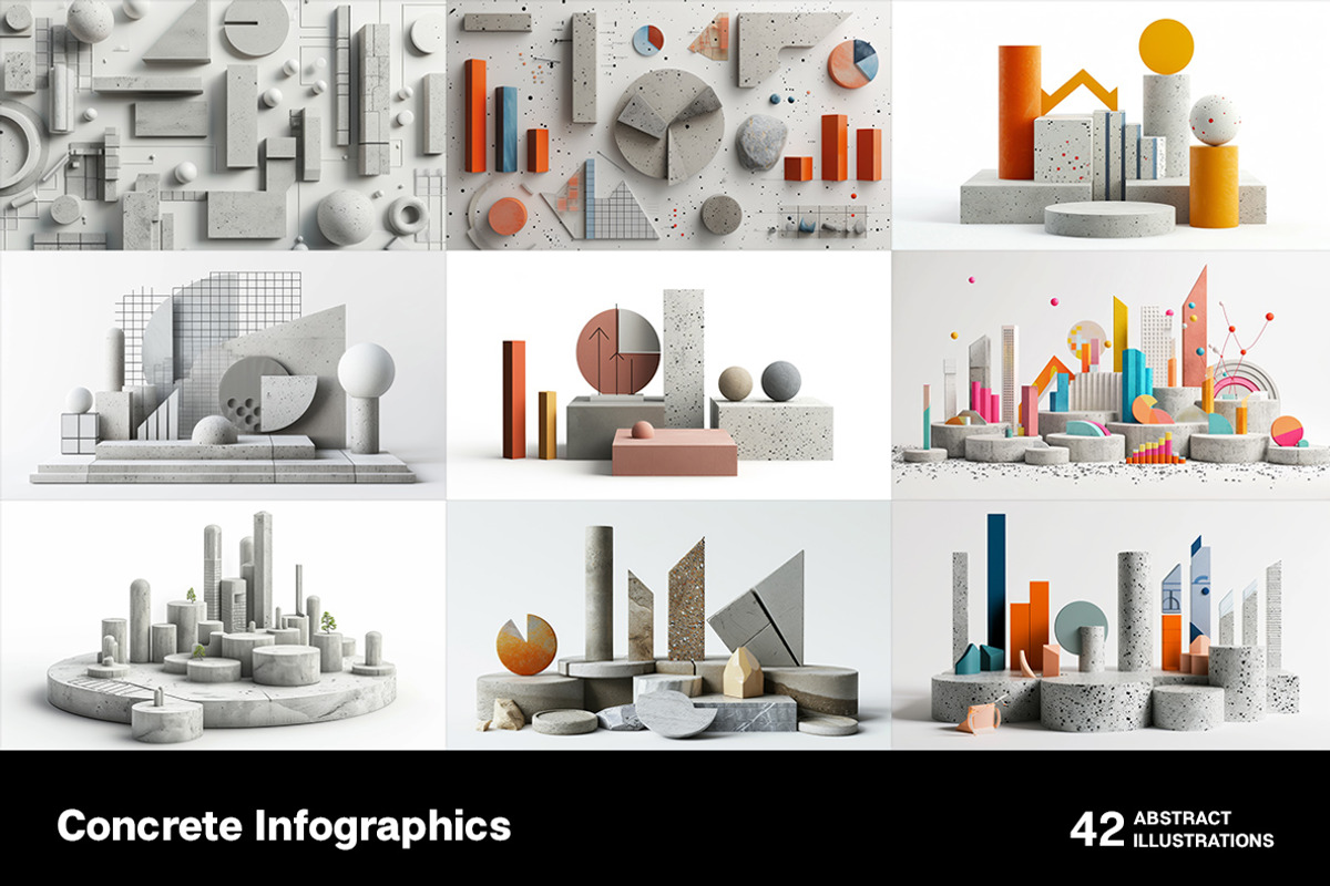 Concrete infographics, a Finance Illustration by Handmadefont (Photo 10 of 11)