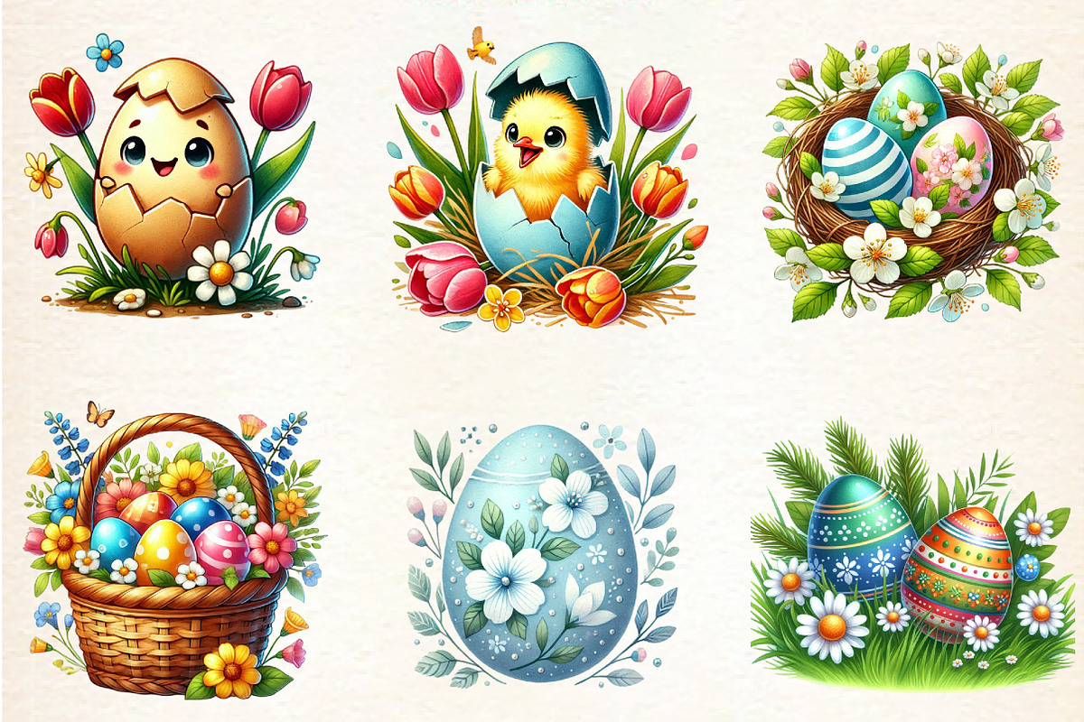 Easter Clipart, Easter Egg Bundle, an Illustration by DreamArtGraphic (Photo 4 of 4)