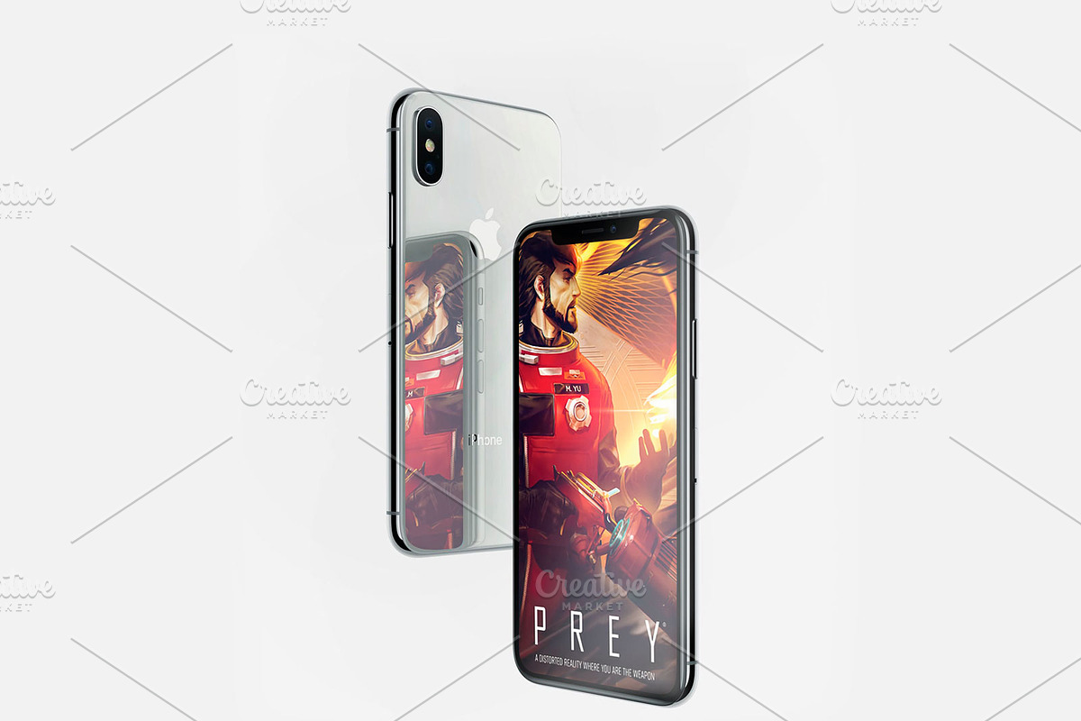 Reflection Apple iPhone X Mockup, an iPhone Mockup by mwsart (Photo 1 of 2)