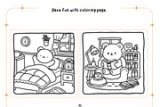 Cozy Bear Coloring Pages, an Animal Illustration by Coco Bloom (Thumbnail 3 of 5)