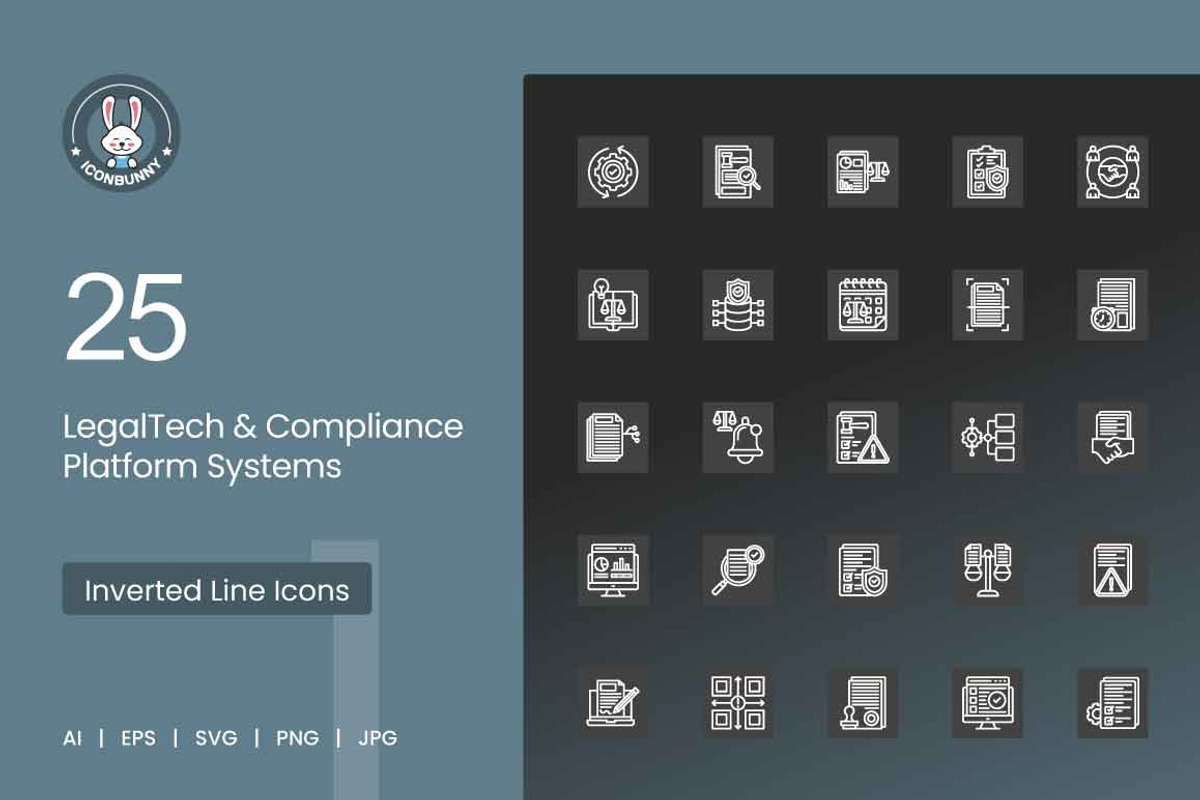 25 LegalTech & Compliance Icons, a Solid Icon by IconBunny (Photo 1 of 2)