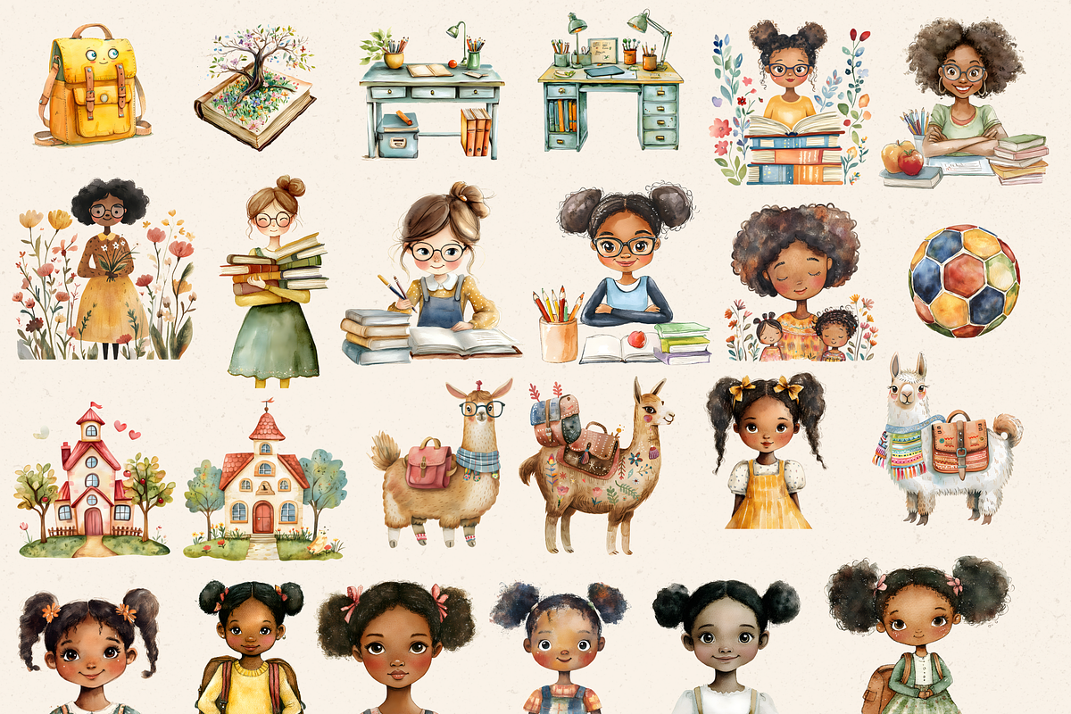 NURSERY BACK TO SCHOOL CLIPART PACK, a Person Illustration by Daring Digies (Photo 2 of 9)