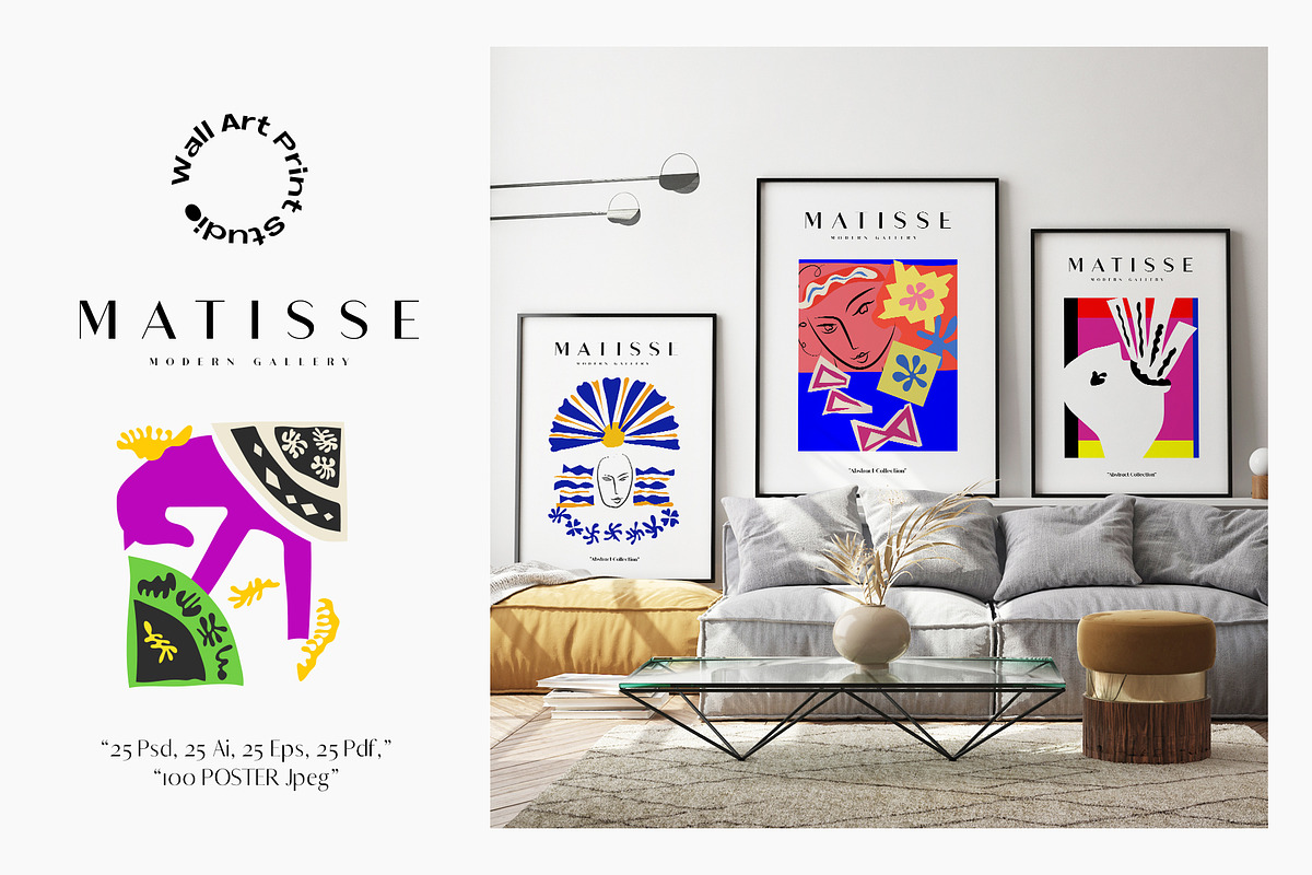 Matisse Modern Gallery 2, a Background Graphic by Wall Art Print Studio (Photo 7 of 11)