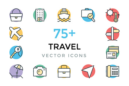 75+ Travel Vector Icons, an Icon by Vectors Market