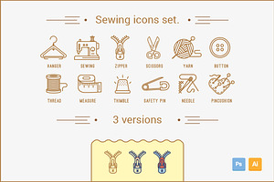 Sewing icons set
