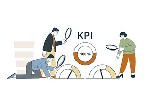 Business metrics, KPI concept, a Person Illustration by LadadikArt