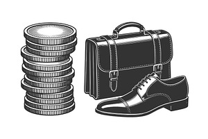 Business Accessories Money Coins, an Object Illustration by AlexArt