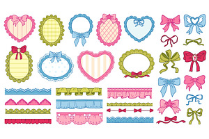 Hand-drawn frames and borders set, a Decorative Illustration by Ksania