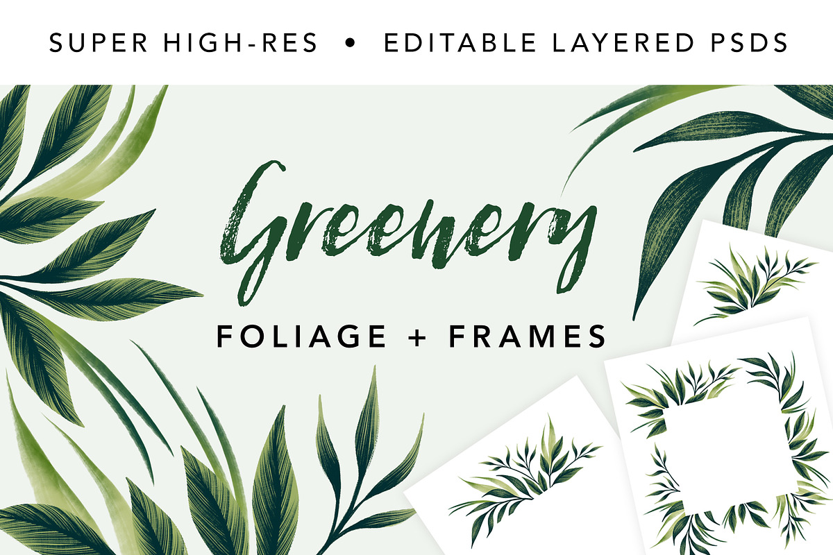 Greenery Foliage & layouts, an Invitation Template by Andrea Muller (Photo 1 of 7)