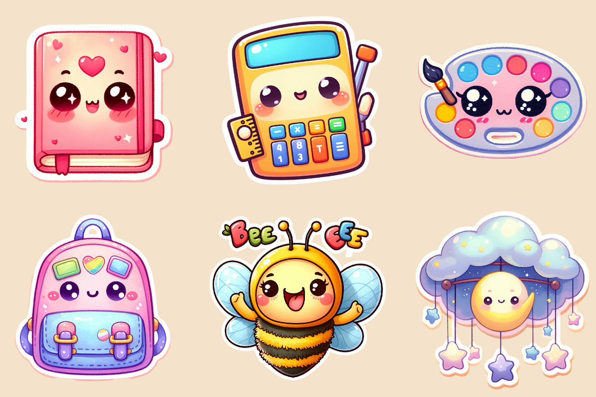 Kawaii School Sublimation Stickers, an Illustration by Creative Art (Photo 6 of 9)