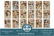 Paper Dolls Junk Journal Pages, an Illustration by NiiiNArt (Thumbnail 4 of 8)