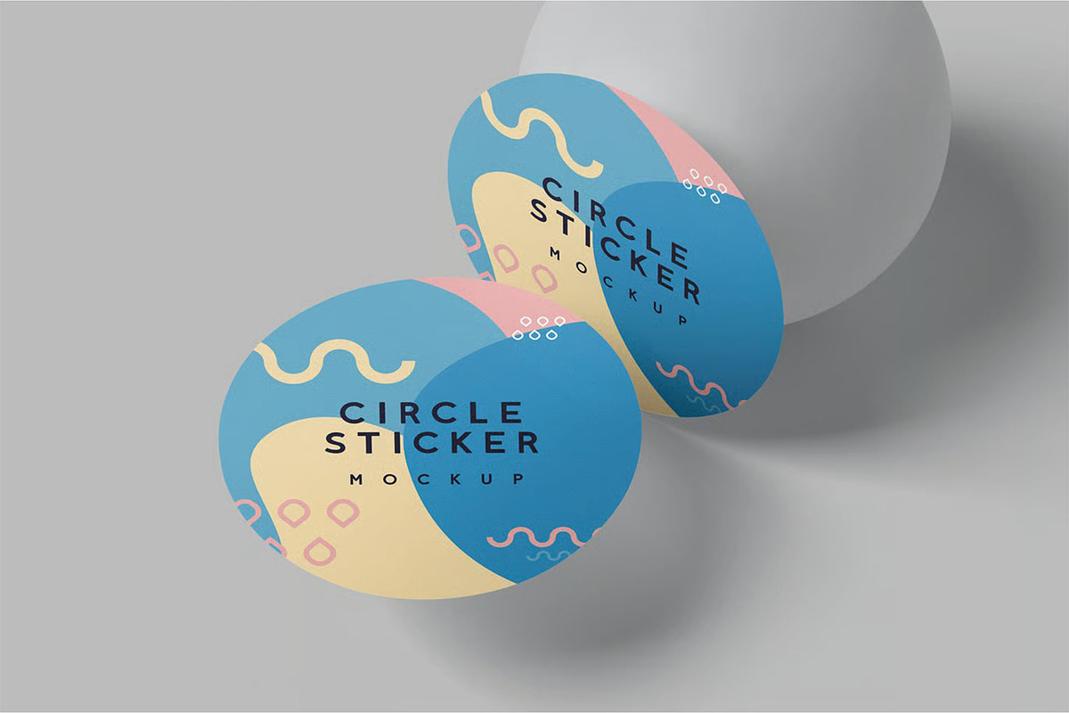 Round Sticker Mockups, a Packaging Mockup by megostudi0 (Photo 4 of 7)