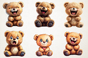 Cute Teddy Bear Emotions Clipart Bun, an Illustration by RobertsArt (Thumbnail 4 of 7)
