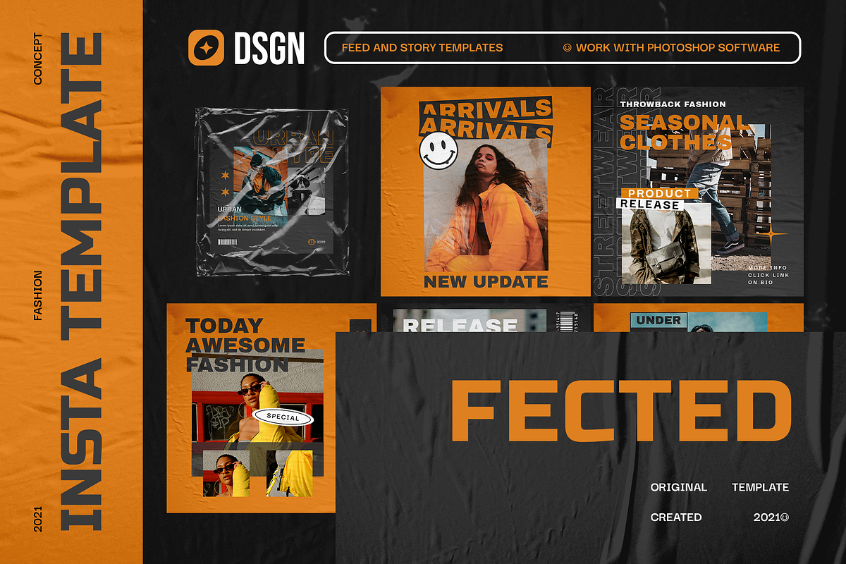 Fected Urban Instagram Template, a Social Media Template by Creatchees.std (Photo 1 of 5)
