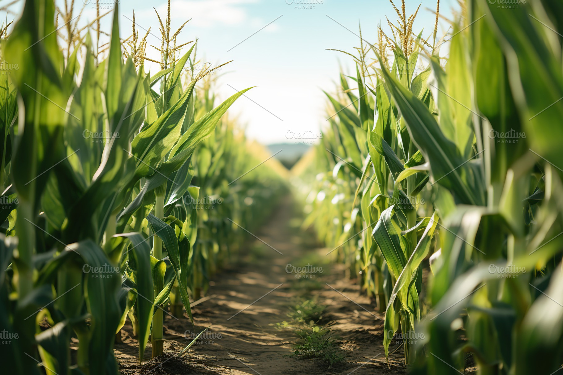 Rows of the green corn field, a Nature Photo by AlyaAnd