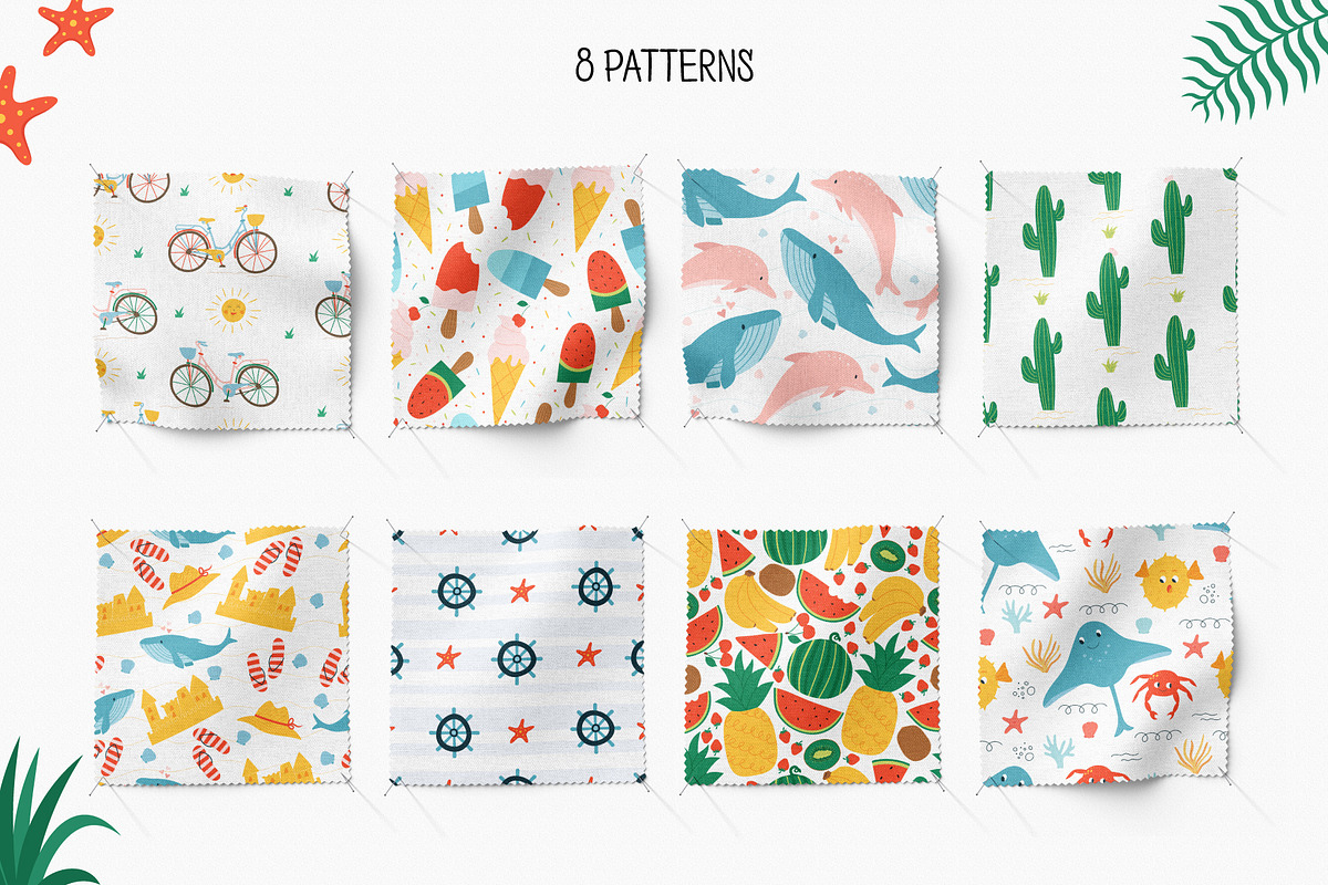 Summer vector clipart & pattern, a Seasonal Illustration by Valerie (Photo 4 of 7)