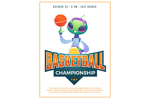 Basketball poster. placard with, a Sport Illustration by Onyx