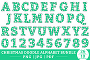 Christmas Doodle Alphabet PNG Bundle, a Graphic by CraftlabSVG (Thumbnail 7 of 13)