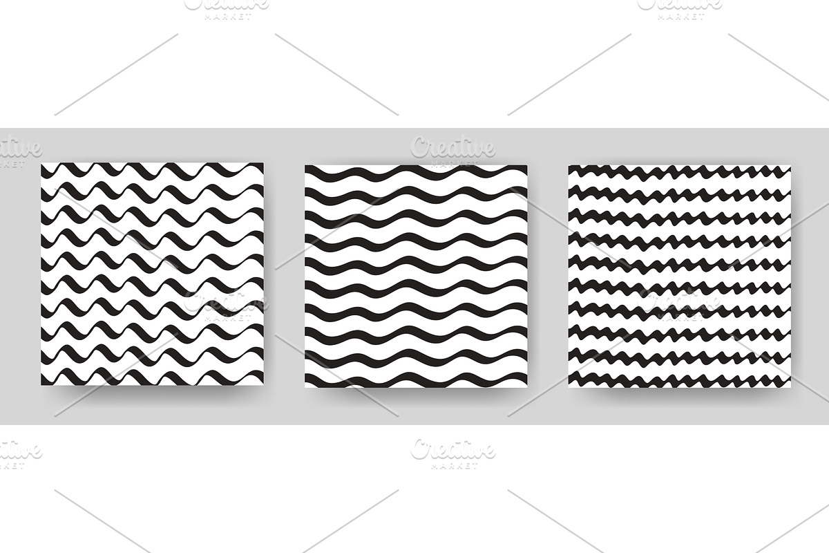 Set of square backgrounds with wavy, a Texture Illustration by Tati_Kli