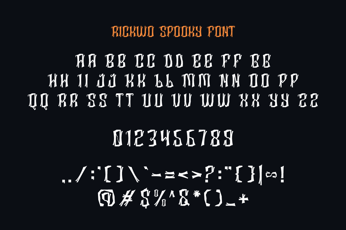 Rickwo Spooky - Halloween Font, a Blackletter Font by Iqsiart Studio (Photo 7 of 8)
