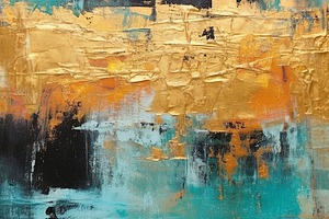 Abstract Gold Textured Painting, an Abstract Photo by Hamza067