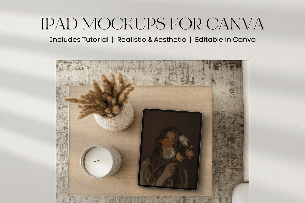 Canva iPad Boho Mockups, a Mockup by Asha Glenn Design Studio (Photo 1 of 20)