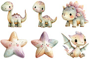 Dinosaurs Watercolor Clipart, an Illustration by Sublimation Artist (Thumbnail 7 of 7)
