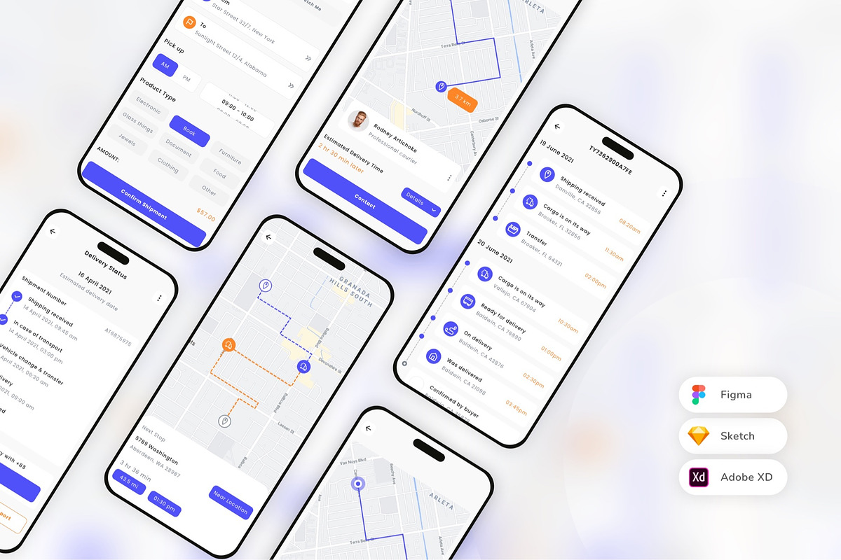 Shipping & Logistics App UI Kit, an UI Kit Template by uicube