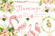 Pink Flamingo clipart, an Illustration by heyiamalice (Thumbnail 1 of 13)