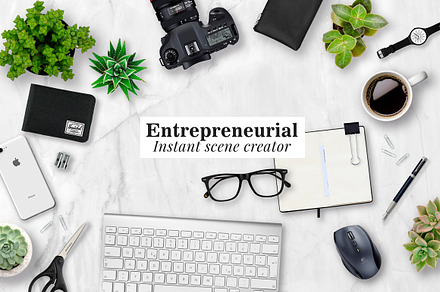 Entrepreneurial scene creator mockup