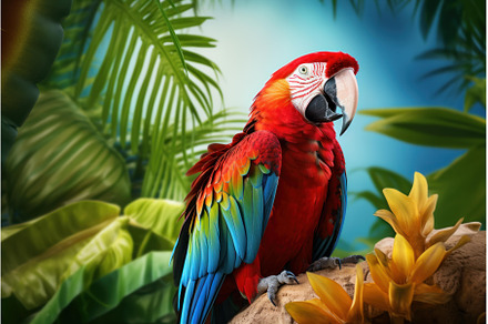 Lush Parrot macaw tropical island, an Animal Photo by Ylivdesign