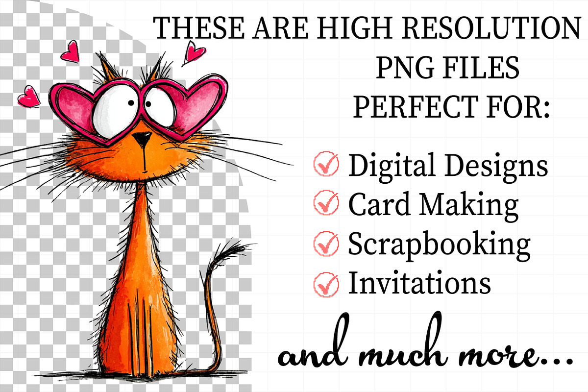 Quirky Valentine Day Cats Clipart, an Illustration by Daily.Designs (Photo 2 of 5)