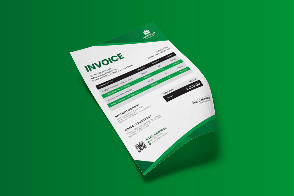Lustravel - Invoice, a Stationery Template by Esensifiksi.studio (Photo 2 of 3)