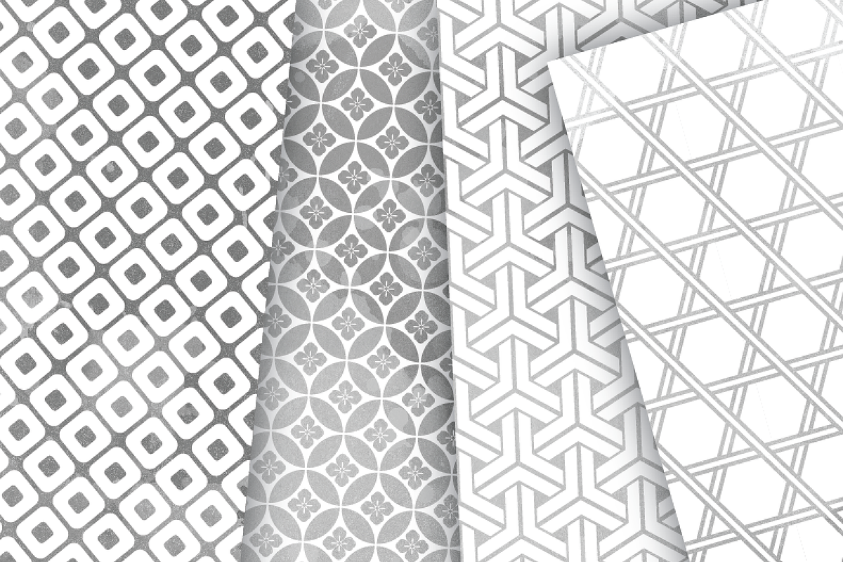 Grey Watercolor Japan Patterns, a Pattern Graphic by All is full of Love