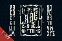 Whiskey label font + design elements