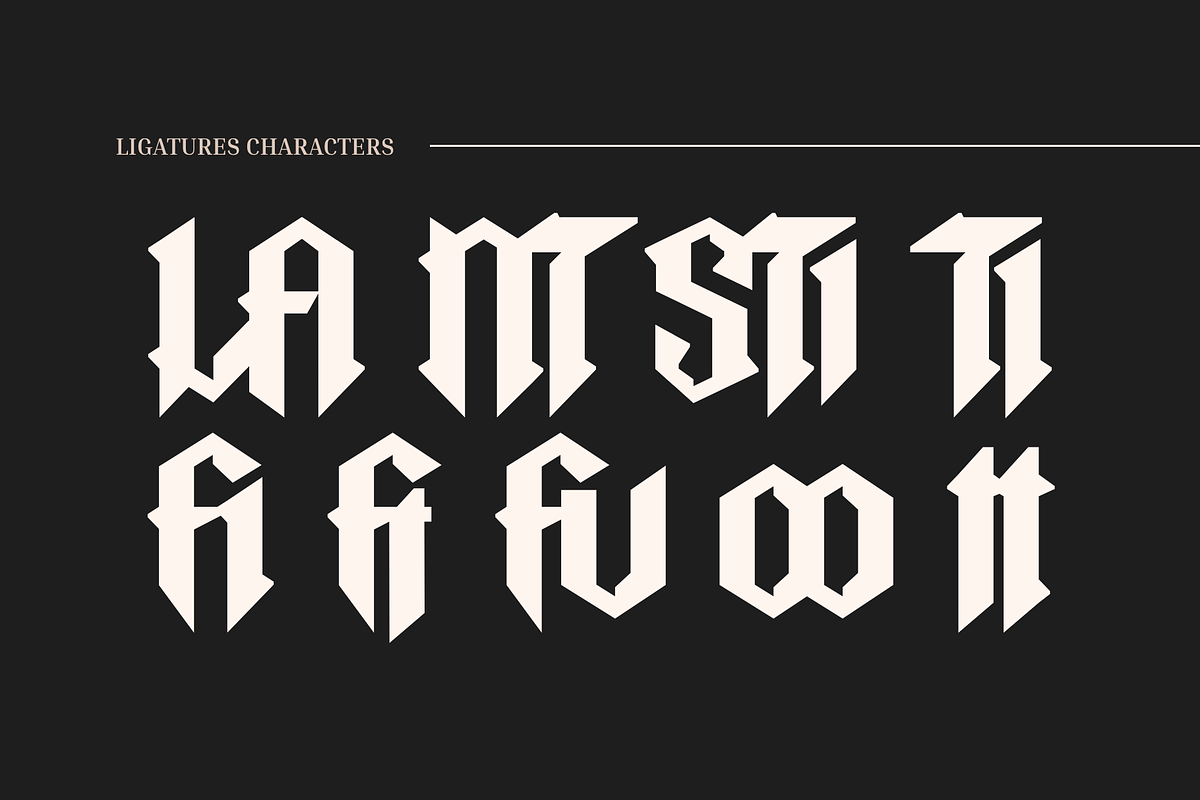 Black Rustik - Blackletter Logo Font, a Blackletter Font by Illushvara Design (Photo 9 of 13)